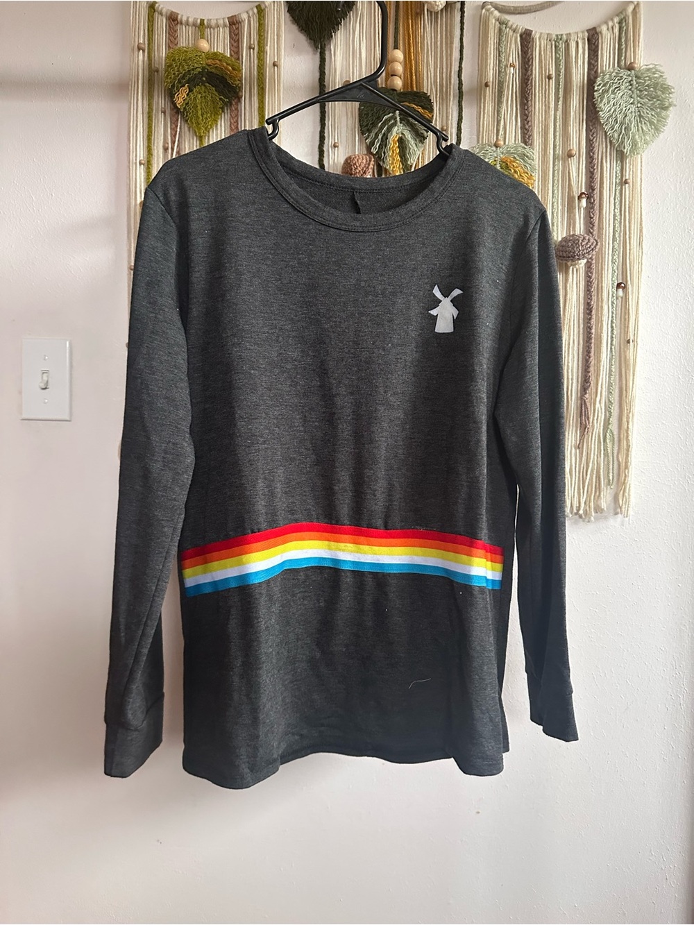 Dutch Bros gray color block long sleeve